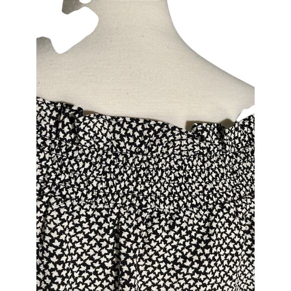 Michael Kors Women's Blouse Top 3/4 Tie Sleeve Black & White Small - Picture 6 of 6